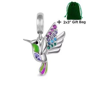 Hummingbird Dangle Charm | 925 Silver | Brand New
